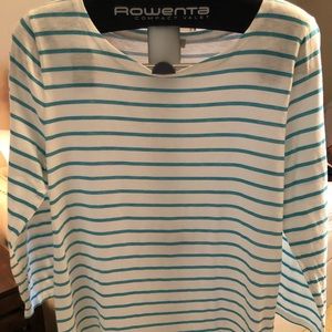 Green & White Striped Shirt